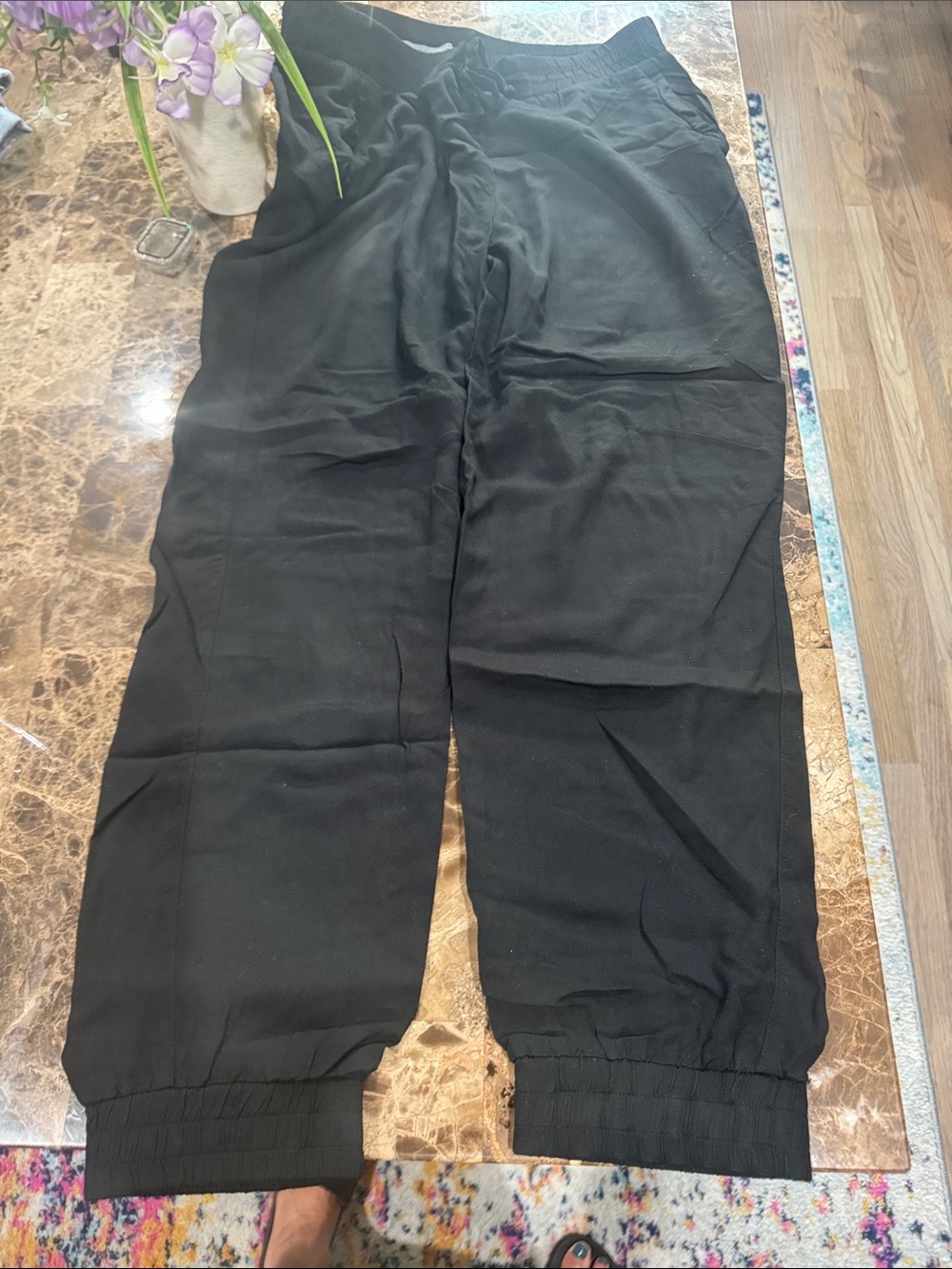 Women’s  Black Jogger Pants - Casual Elastic Cuff